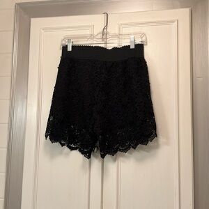 Elegant Black Lace Shorts M or L